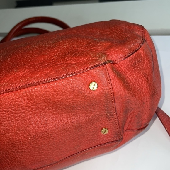 Tory Burch Amanda Orange Salmon Leather Satchel Shoulder Crossbody Bag - Picture 12 of 16